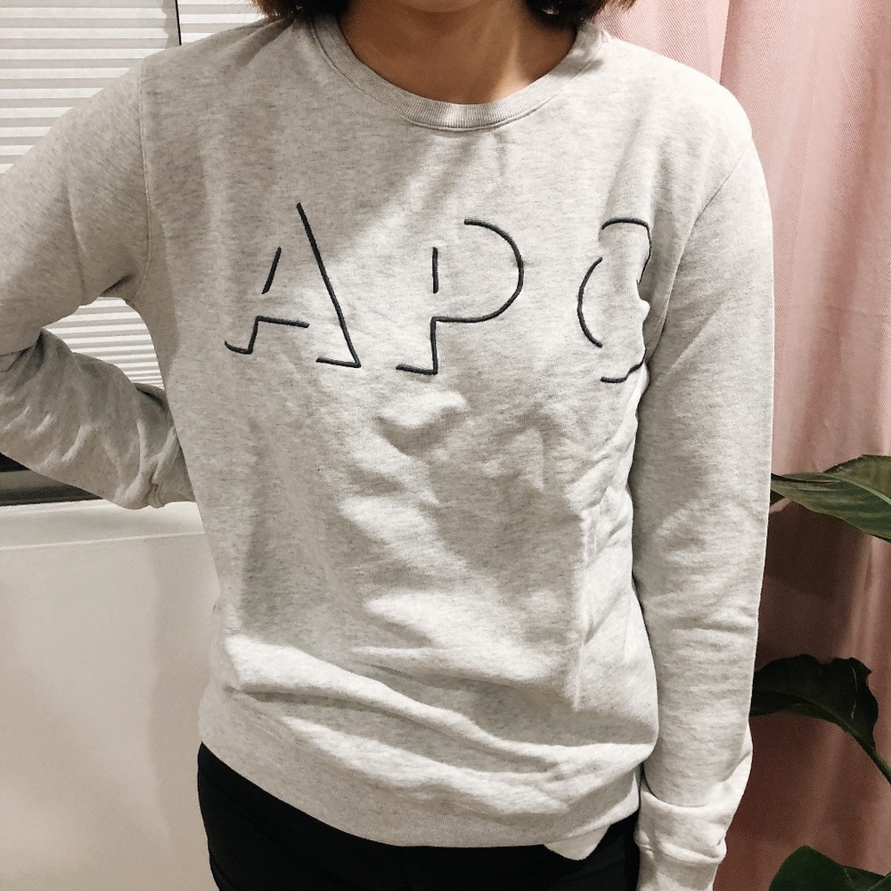 APC logo gray crewneck sweatshirt